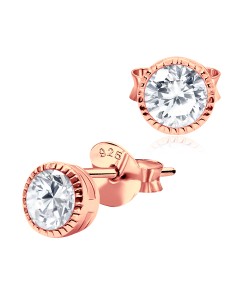 Rose Gold Plated CZ Stone Stud Earring STS-2960-RO-GP